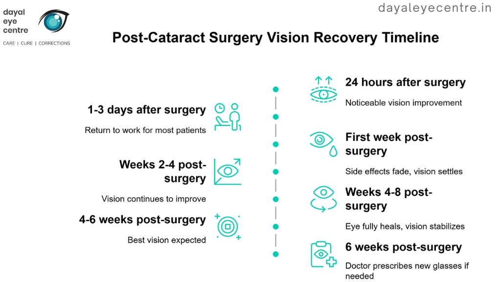 Post cataract surgery vision recovery timeline
