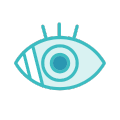 Stylized turquoise eye icon