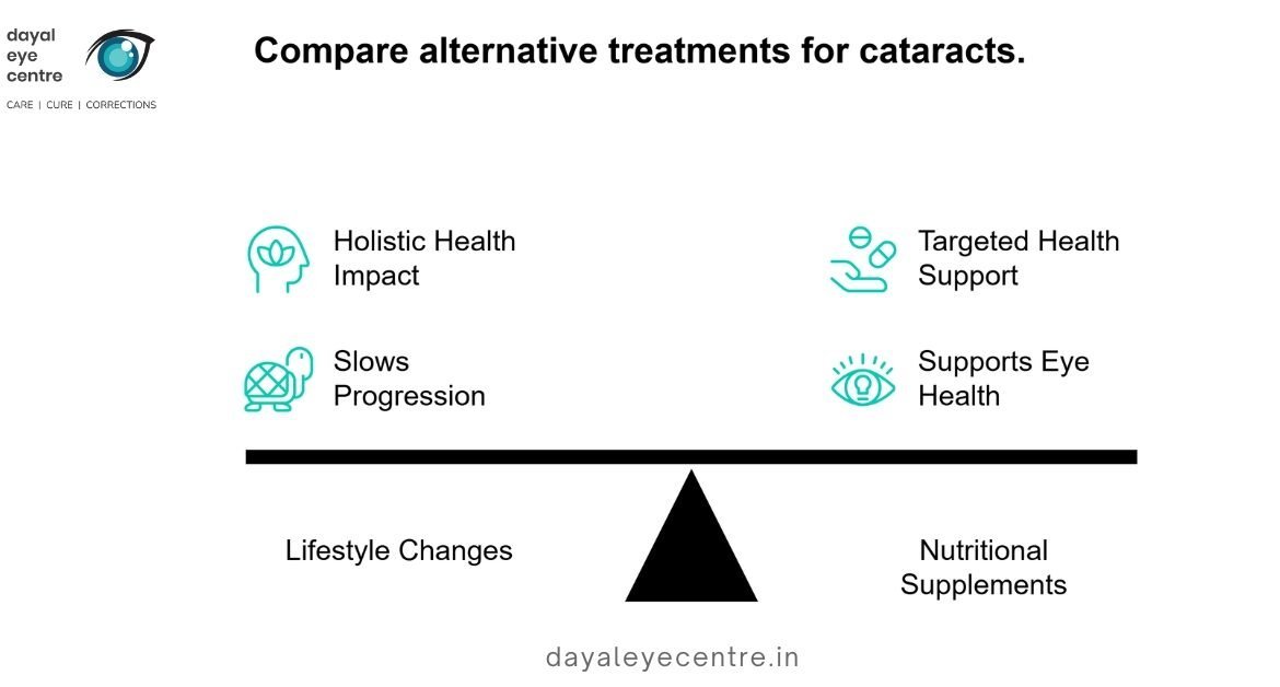 Compare alternative treatments for cataract