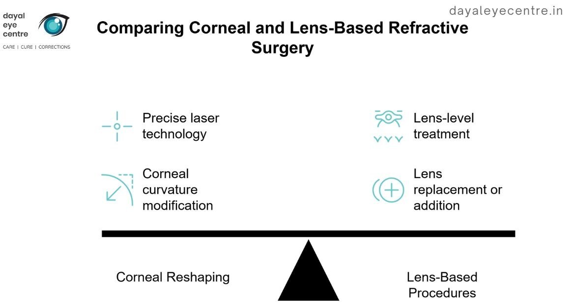 Comparing corneal and lens-based refractive surgery