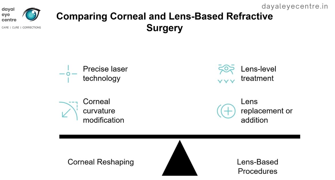 Comparing corneal and lens-based refractive surgery
