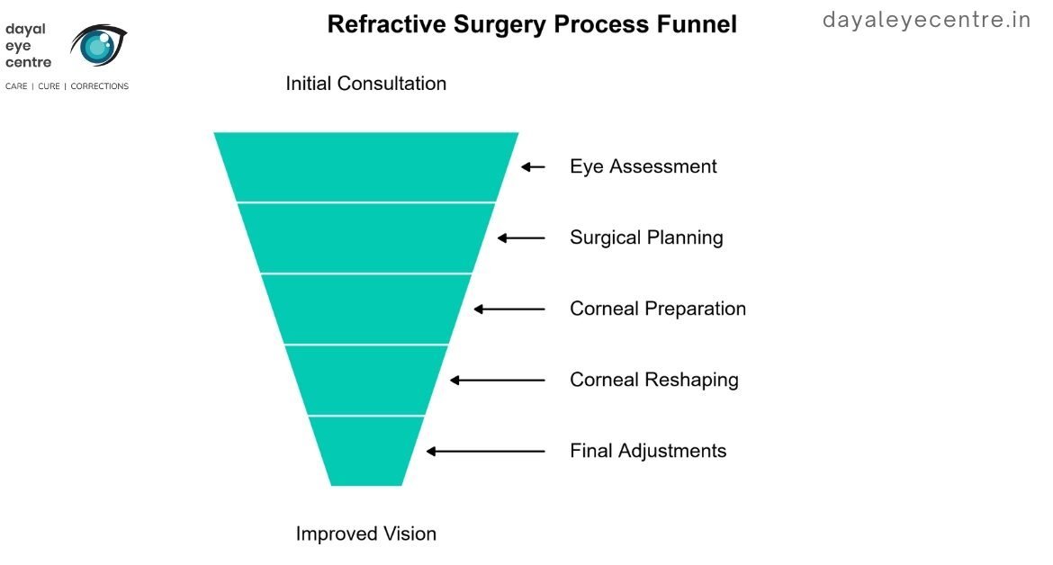 Refractive surgery process funnel