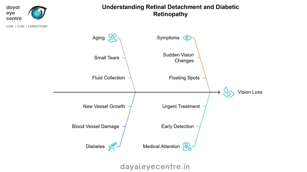 Understanding  retinal detachment and diabetic retinopathy