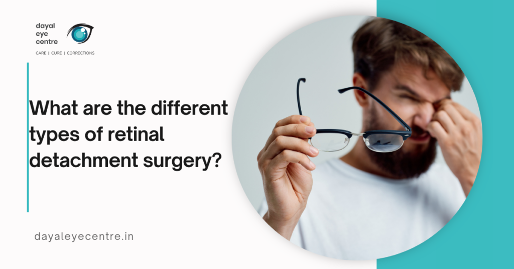 What are the different types of retinal detachment surgery?