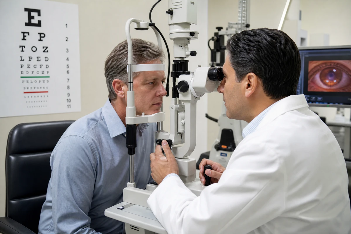 Visual acuity testing during a comprehensive eye checkup at Dayal Eye Centre, Gurgaon