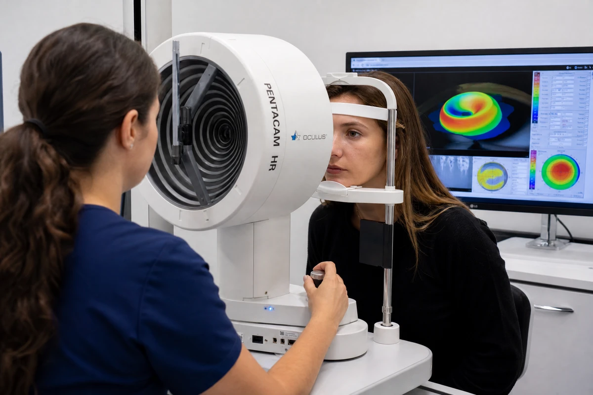 OCULUS Pentacam corneal topography system at Dayal Eye Centre